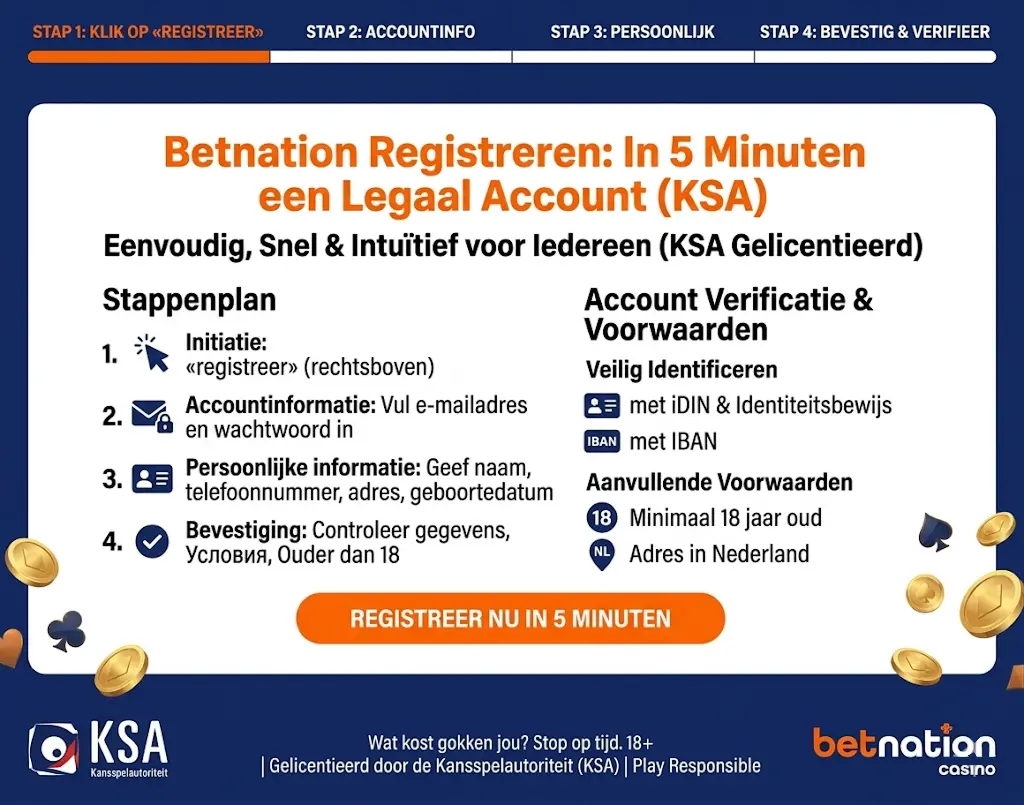 Registratie bij Betnation voor het openen van een legaal account
